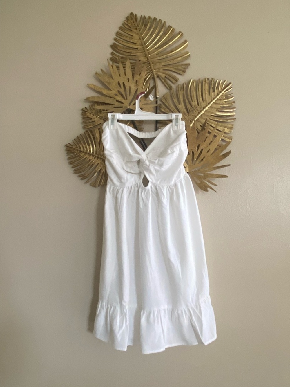 White Midi Tie-Front Sundress